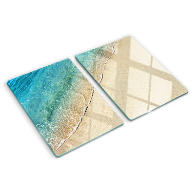 Snijplanken van glas Strand en zeegolven