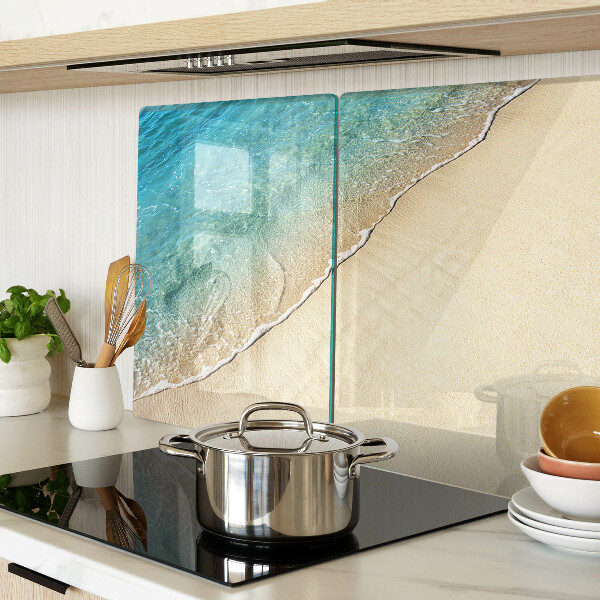 Snijplanken van glas Strand en zeegolven