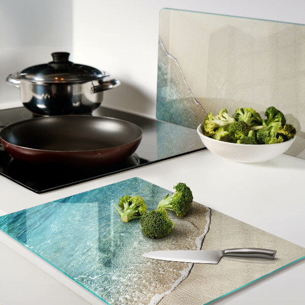 Snijplanken van glas Strand en zeegolven