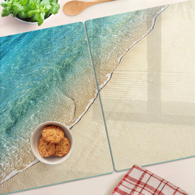 Snijplanken van glas Strand en zeegolven