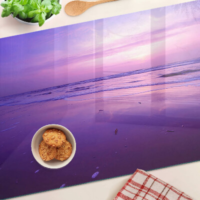 Snijplanken van glas Zonsondergang boven de zee