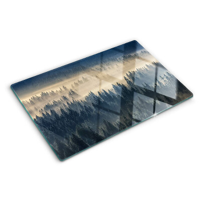 Snijplanken glas Mistig boslandschap