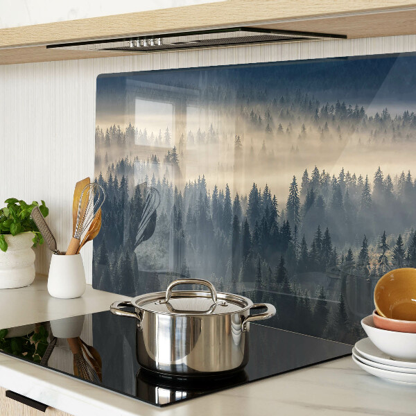 Snijplanken glas Mistig boslandschap