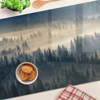 Snijplanken glas Mistig boslandschap