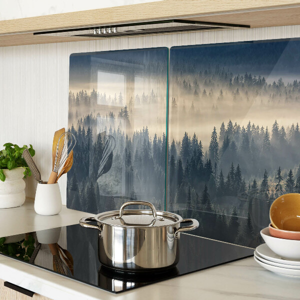 Snijplanken glas Mistig boslandschap