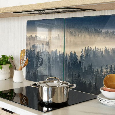 Snijplanken glas Mistig boslandschap