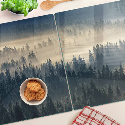 Snijplanken glas Mistig boslandschap