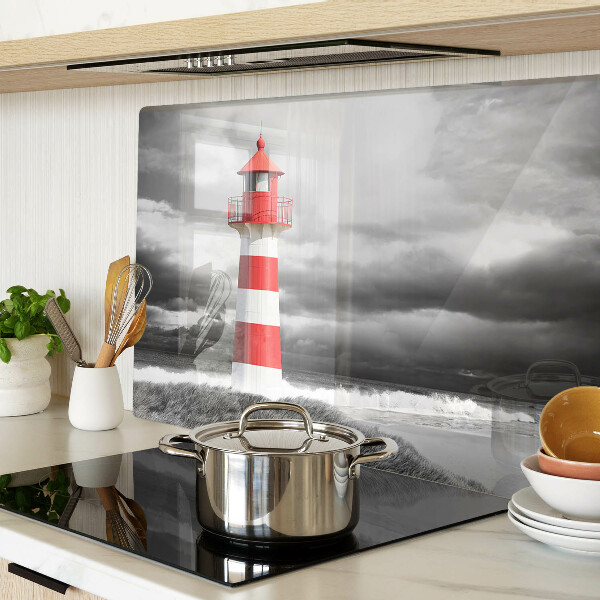 Glazen snijplanken Een vuurtoren in het landschap