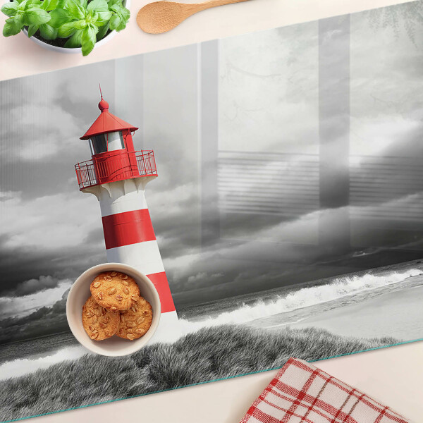 Glazen snijplanken Een vuurtoren in het landschap