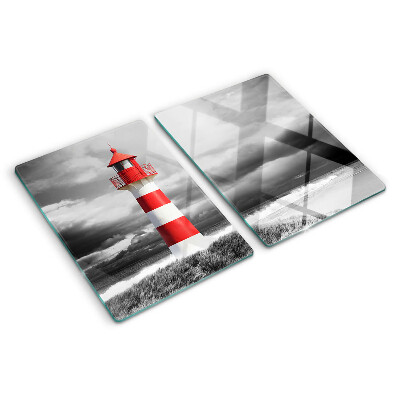 Glazen snijplanken Een vuurtoren in het landschap