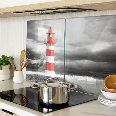 Glazen snijplanken Een vuurtoren in het landschap