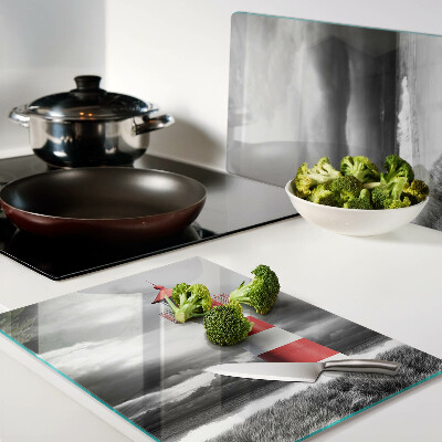 Glazen snijplanken Een vuurtoren in het landschap