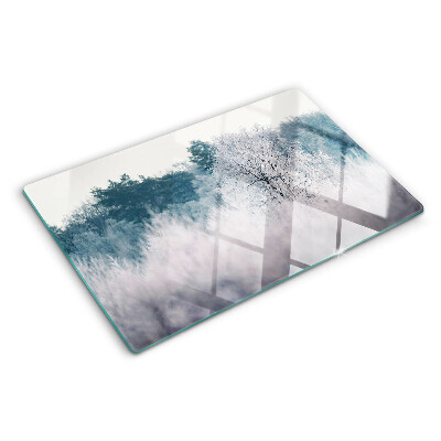 Glazen snijplanken Winterlandschap met bomen