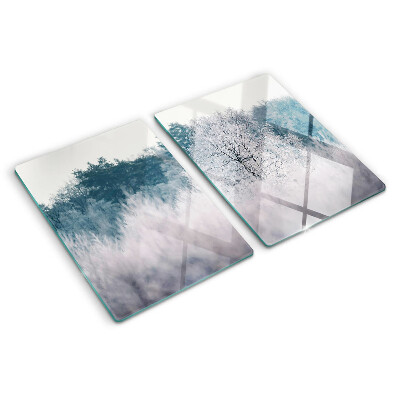 Glazen snijplanken Winterlandschap met bomen