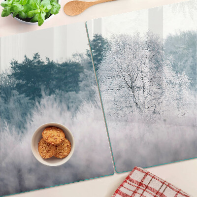 Glazen snijplanken Winterlandschap met bomen