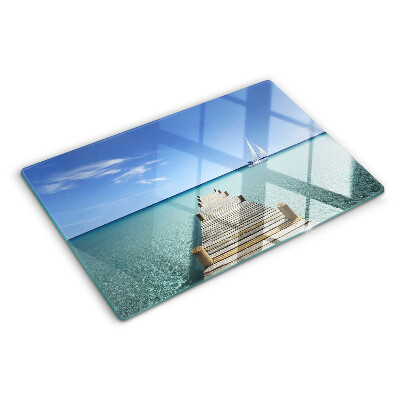 Snijplanken glas Pier boven de turquoise zee