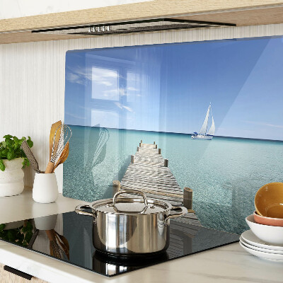 Snijplanken glas Pier boven de turquoise zee