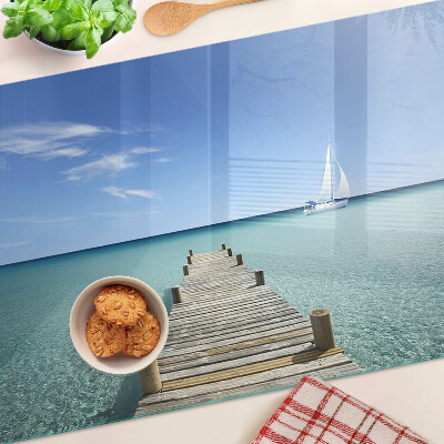 Snijplanken glas Pier boven de turquoise zee