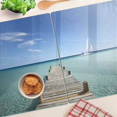 Snijplanken glas Pier boven de turquoise zee