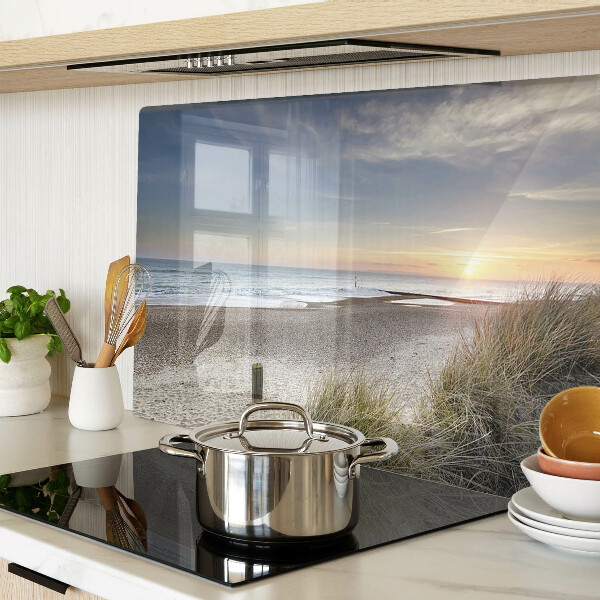 Snijplanken glas Strand bij zonsondergang