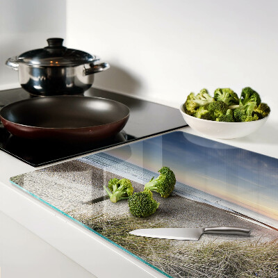 Snijplanken glas Strand bij zonsondergang