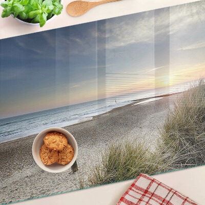 Snijplanken glas Strand bij zonsondergang
