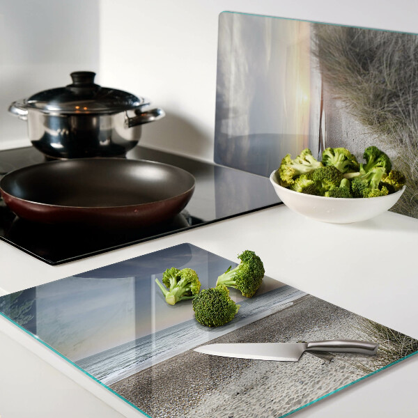 Snijplanken glas Strand bij zonsondergang