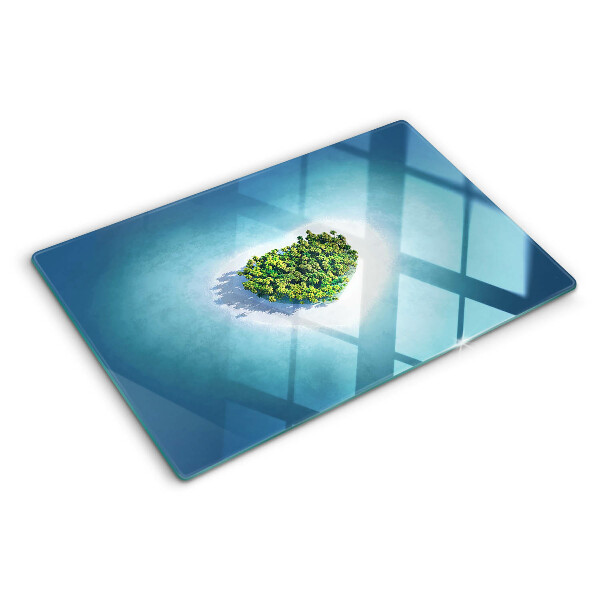 Snijplanken glas Eiland met palmbomen