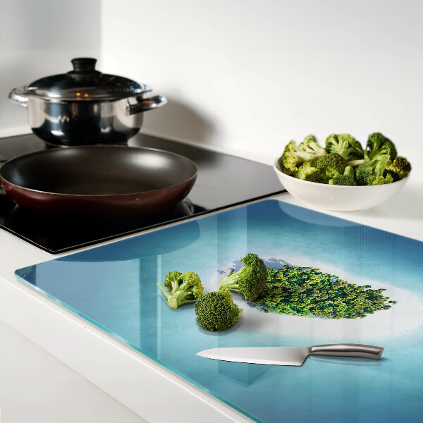 Snijplanken glas Eiland met palmbomen