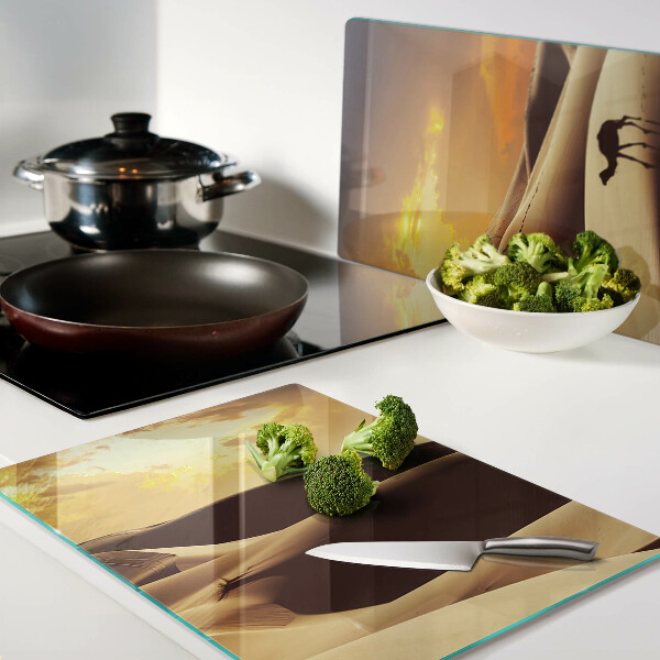 Glazen snijplanken Woestijnlandschap bij zonsondergang