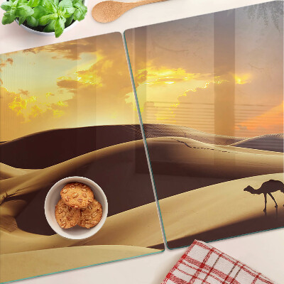 Glazen snijplanken Woestijnlandschap bij zonsondergang