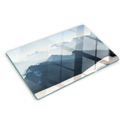 Snijplanken van glas Berglandschap in de wolken