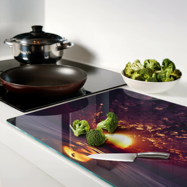 Snijplanken glas Zonsondergang boven de zee