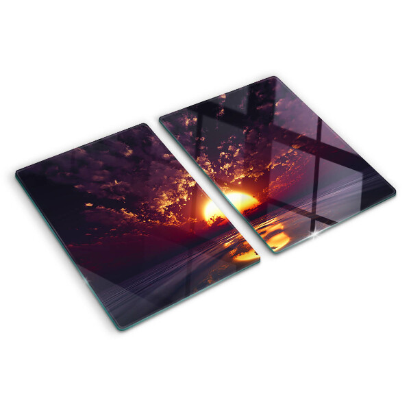 Snijplanken glas Zonsondergang boven de zee