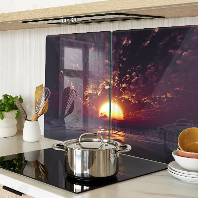 Snijplanken glas Zonsondergang boven de zee