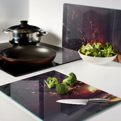 Snijplanken glas Zonsondergang boven de zee