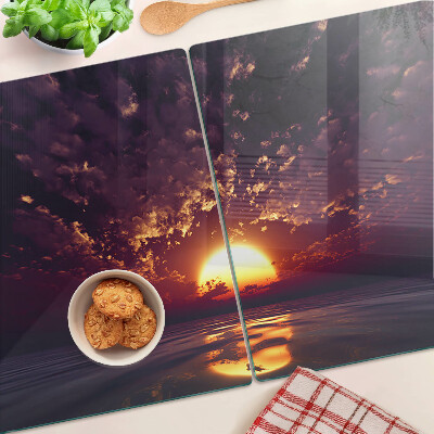 Snijplanken glas Zonsondergang boven de zee