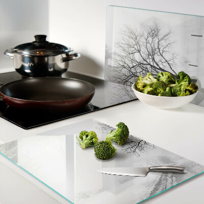 Snijplanken glas Leeg winterlandschap met een boom