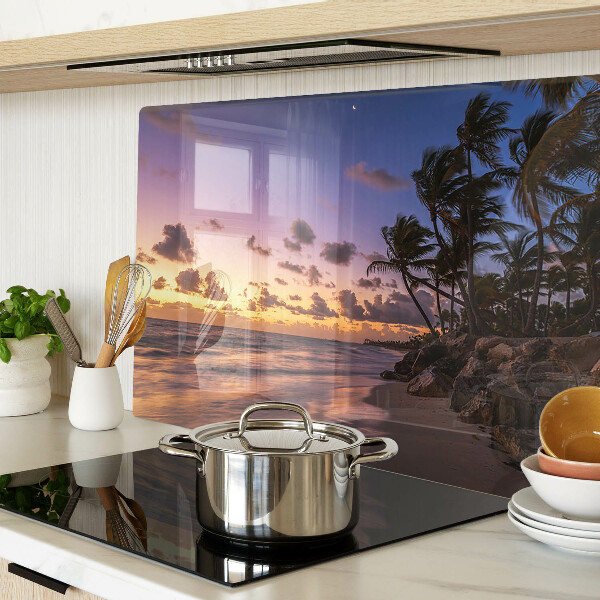Snijplanken glas Zonsondergang boven het strand
