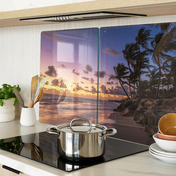 Snijplanken glas Zonsondergang boven het strand