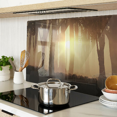 Snijplanken glas Zonsondergang in het bos