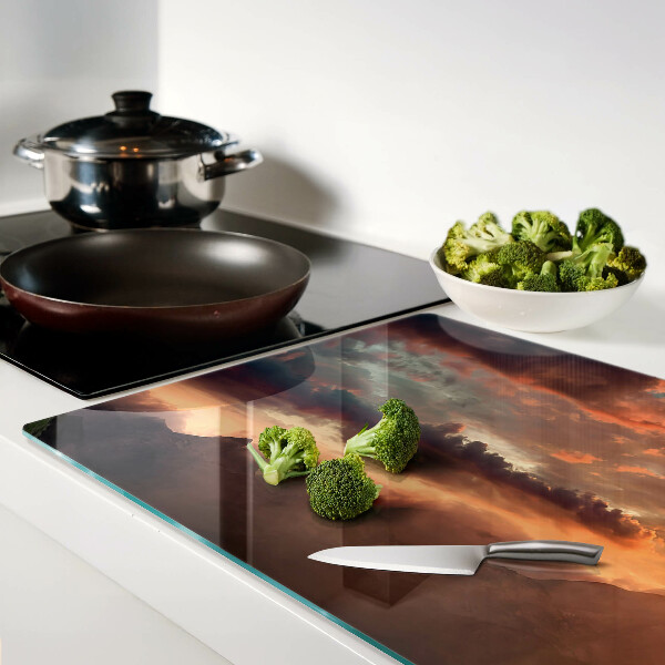 Snijplanken glas Zonsondergang boven de bergen