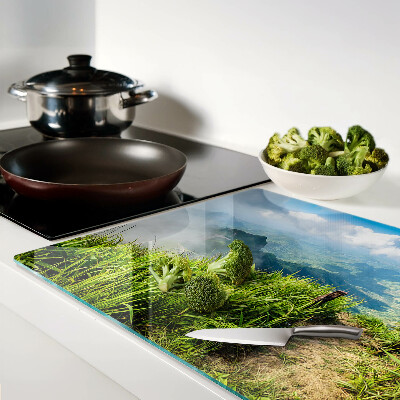 Glazen snijplanken Berglandschap met groen