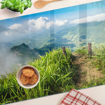 Glazen snijplanken Berglandschap met groen