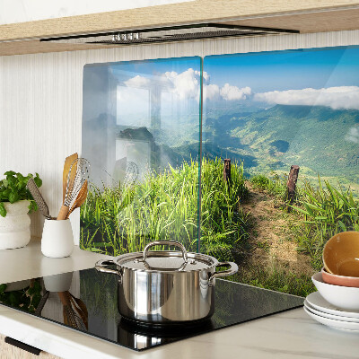 Glazen snijplanken Berglandschap met groen