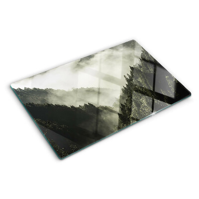 Snijplanken glas Berglandschap met mist