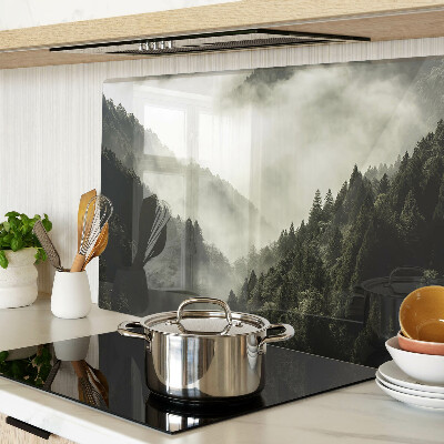 Snijplanken glas Berglandschap met mist