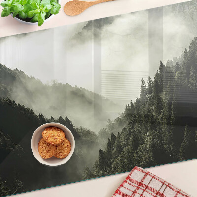 Snijplanken glas Berglandschap met mist