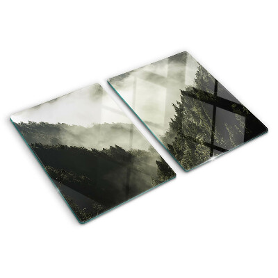 Snijplanken glas Berglandschap met mist