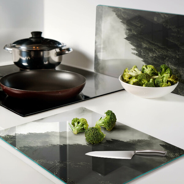 Snijplanken glas Berglandschap met mist